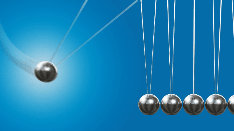 A swinging pendulum representing the natural weight and transition of a smooth golf swing.